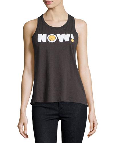 Peace Now Tank Top, Very Black