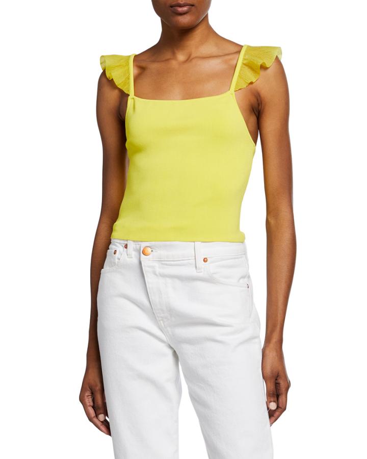 Marg Ruffle-strap Crop Top