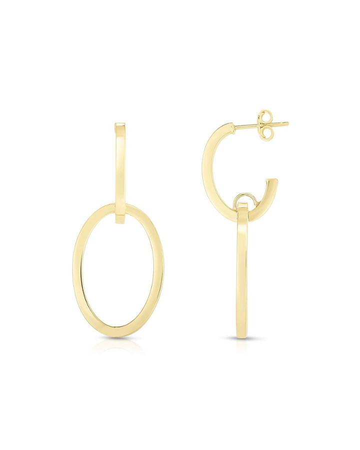 14k Italian Oval-link Earrings
