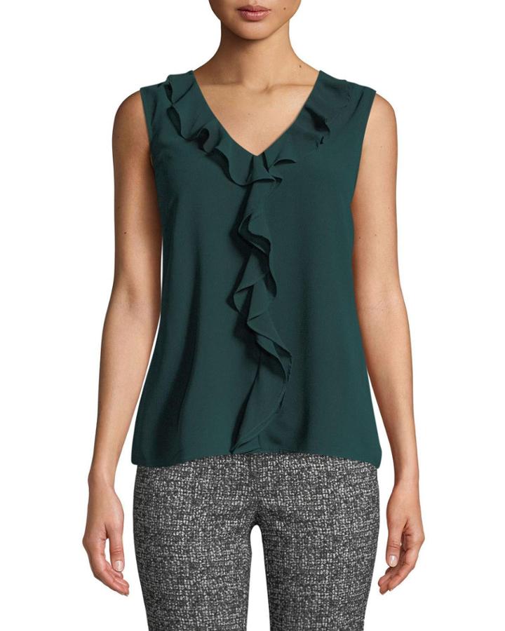 Ruffle V-neck Tank Top