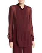 Long-sleeve Stitched Georgette Blouse