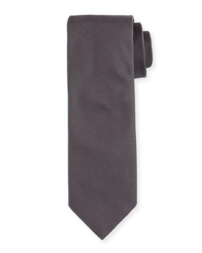 Solid Silk Tie, Black/gray