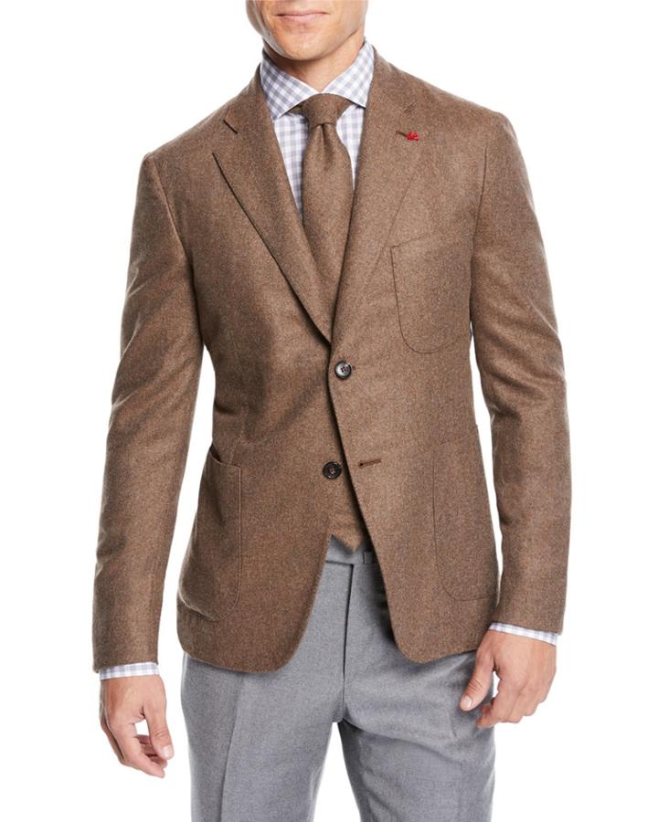 Men's Heathered Cashmere Two-button Jacket