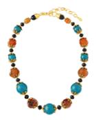 Turquoise & Carnelian Crystal Necklace