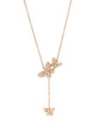18k Pink Gold Diamond Butterfly Y-drop Necklace