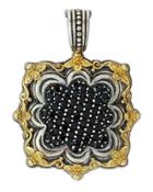 Square Pave Black Diamond Pendant Enhancer