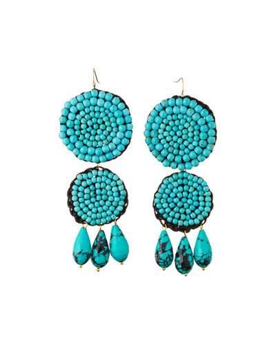 Beaded Rope Double-drop Earrings