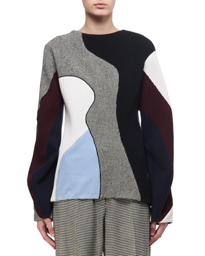 Paneled Crewneck Top