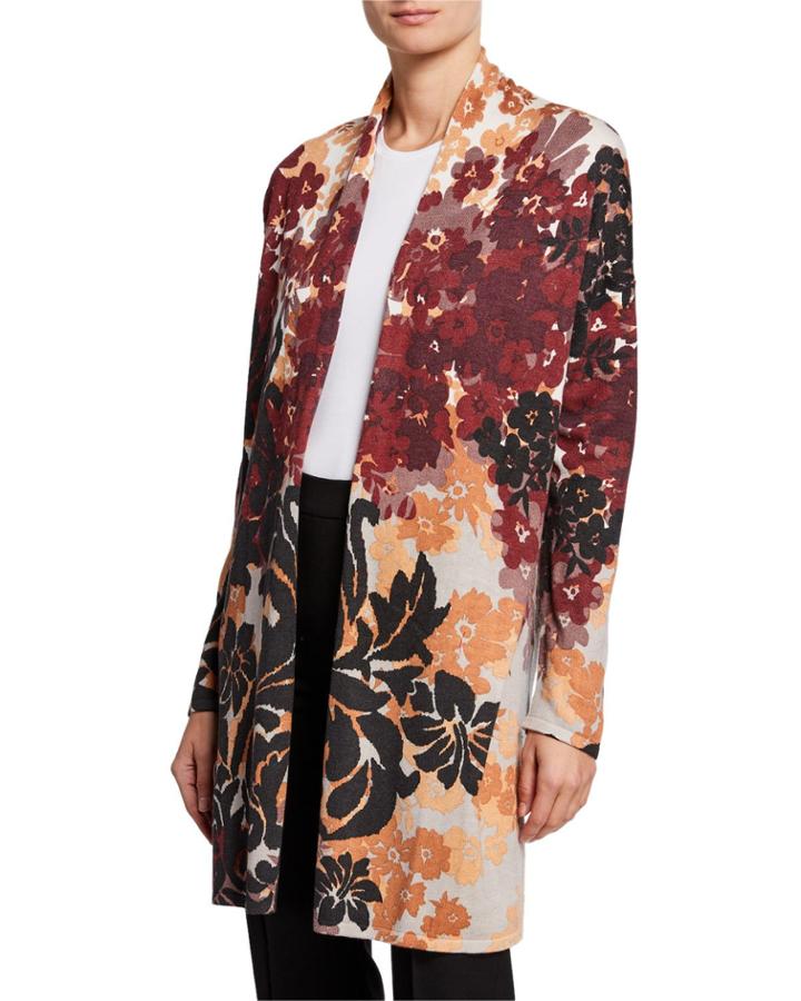 Knee-length Open-front Cardigan