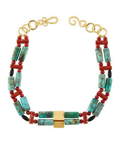 Two-row Beaded Bonsai Necklace