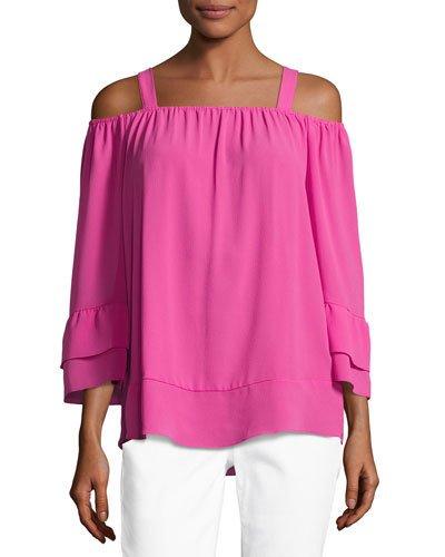 Off-the-shoulder Crepe Top W/ Tank