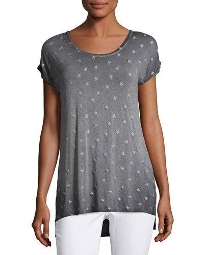 Star-print Lattice-back T-shirt