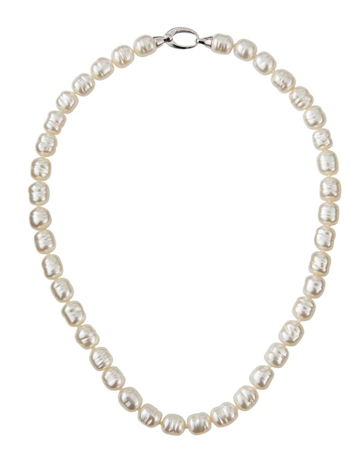 Short 8mm Baroque Pearl-strand Necklace