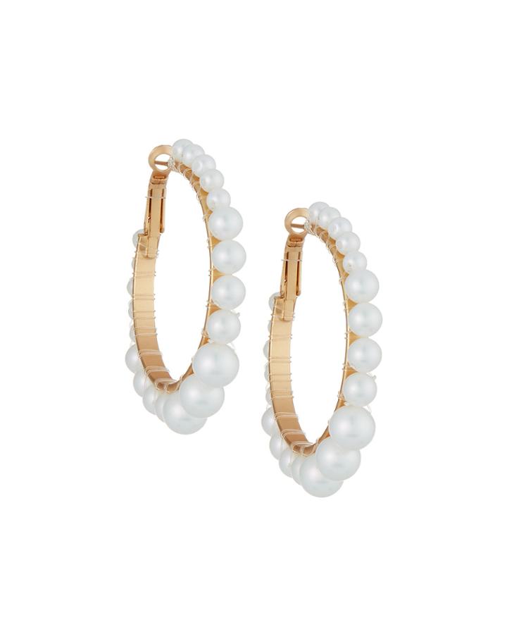 Iridescent Pearly Hoop Earrings