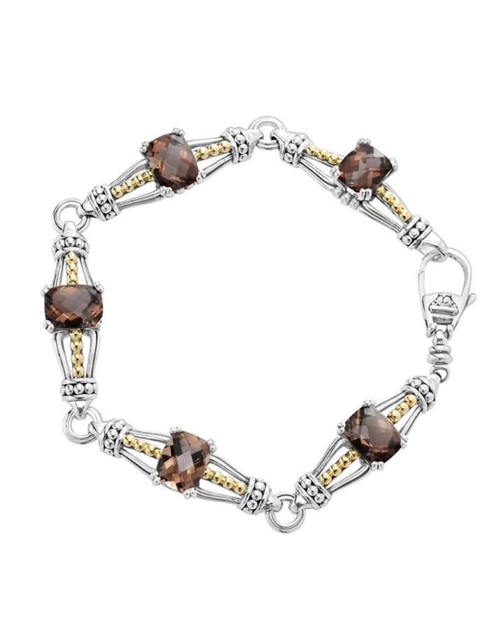Lagos Two-tone Smoky Quartz Link Bracelet, Women's, Brown