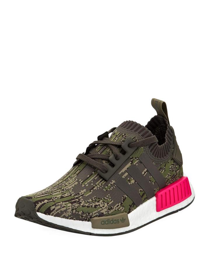 Men's Nmd R1 Knit Trainer Sneakers, Green