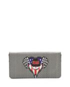 Racing Flags Faux-leather Wallet-on-a-chain, Black