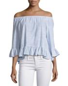 Julia Off-the-shoulder Cotton Blouse,