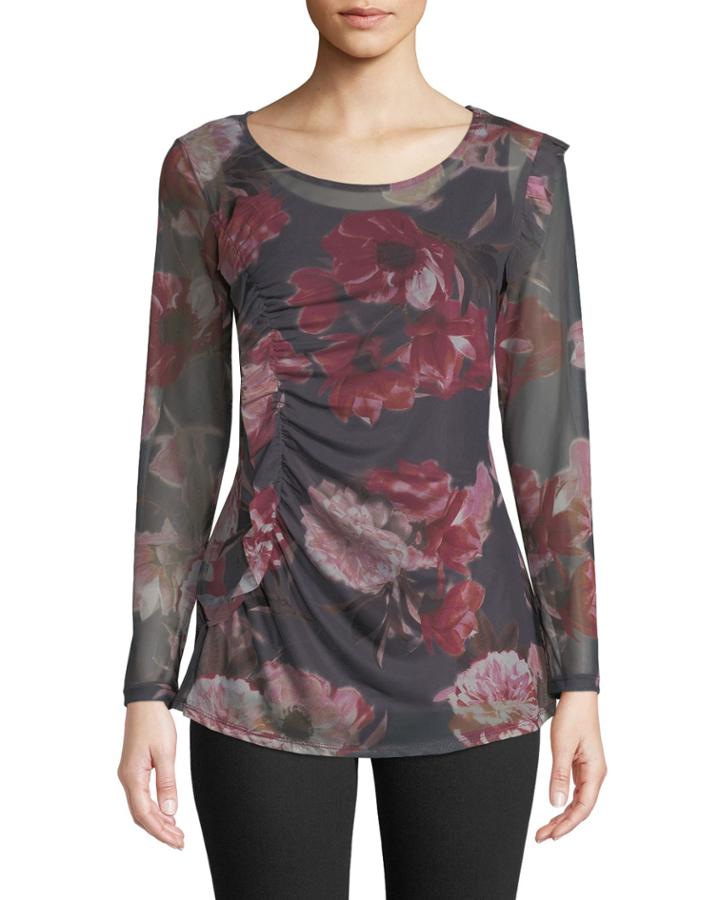 Ruffle-trimmed Floral