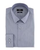 Men's Slim Fit Stretch Dot Cotton-blend Dress