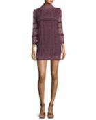 Gia Crochet Lace Long-sleeve Babydoll Dress
