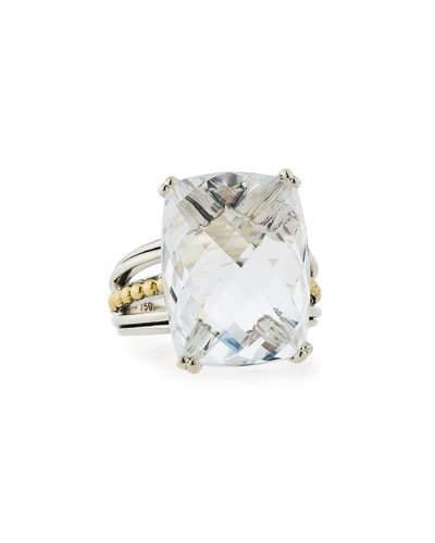 Silver Prism Ring, White Topaz
