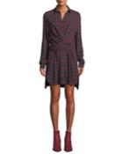 Felicity Plaid Wrap-front Long-sleeve