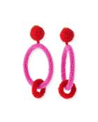 Two-tone Beaded Hoop Clip-on Earrings