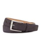 Lewis Suede Belt, Black