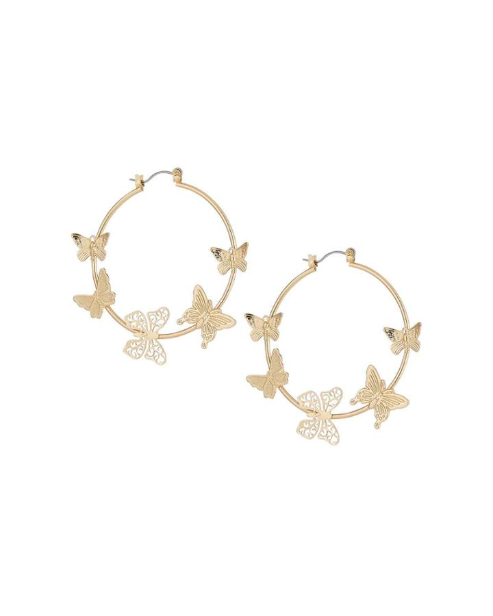 Butterfly Hoop Earrings