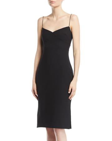 Caprio Sweetheart Spaghetti-strap Crepe Dress
