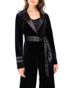 Lottie Velvet Wrap Smoking Belted Jacket