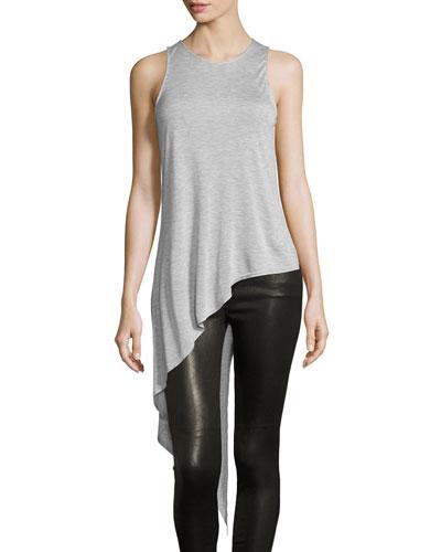 Heathered Jersey Asymmetric Tank,