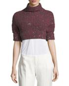 Cashmere-silk Paillette Cropped