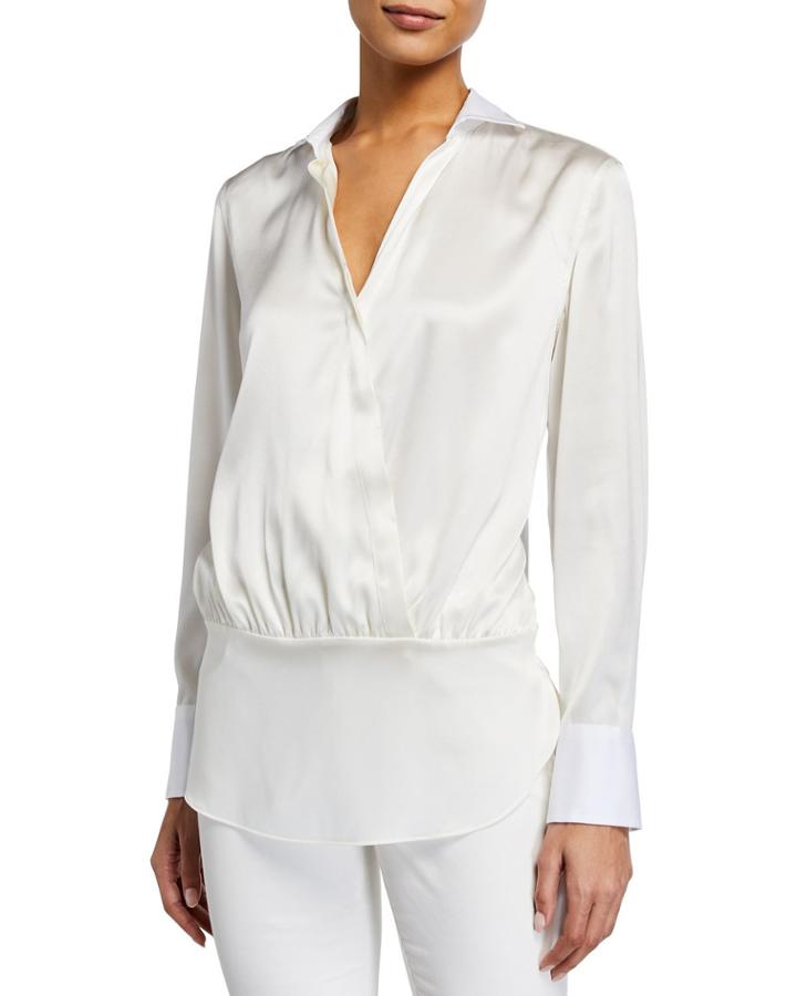 Faux-wrap Long Sleeve