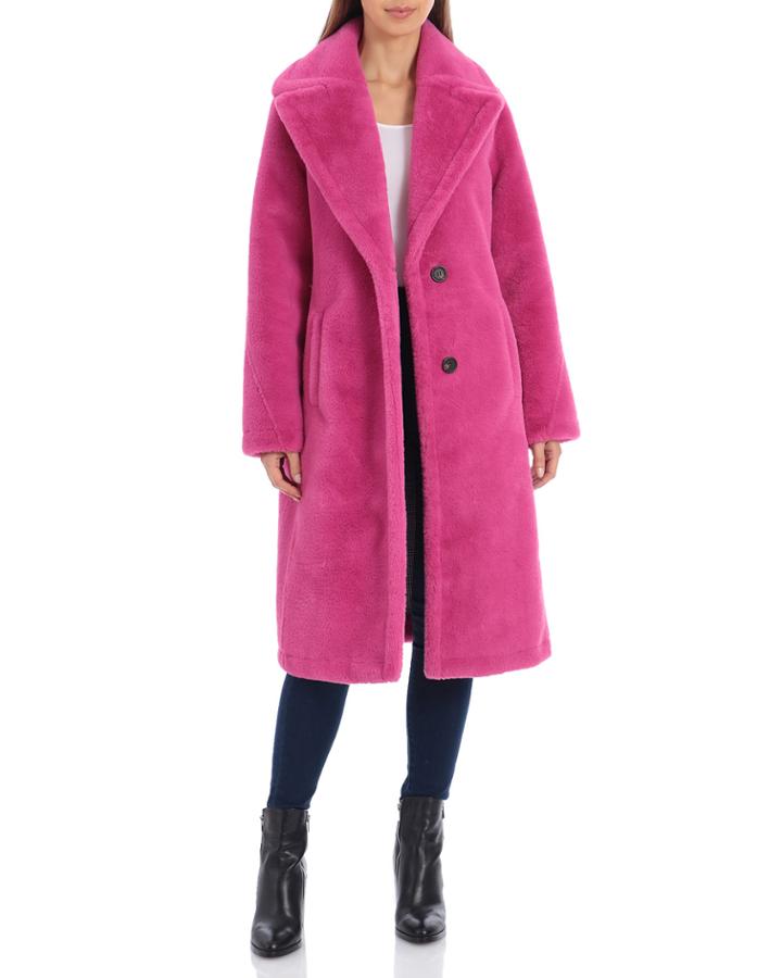 Long Bonded Faux-fur Coat