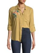 Elisa Embroidered Button-up Blouse