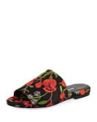 Slider Flora-embroidered Flat