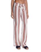 Kellen Striped Tie-front Linen Beach Pants