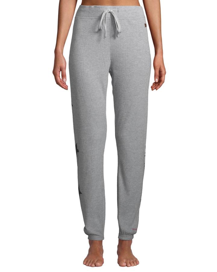 Ribbed Star-print Comfy Pants