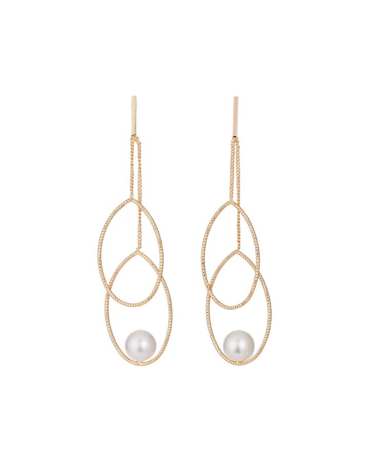 Double Marquise Pearly Drop Earrings