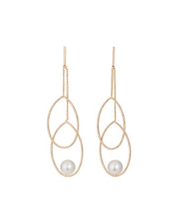 Double Marquise Pearly Drop Earrings