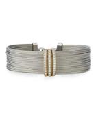 Multi-row Stacked Bangle W/ Diamonds
