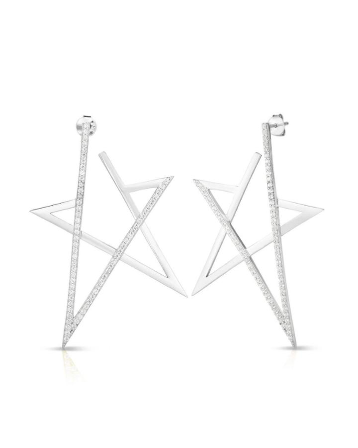 Silver V-star Earrings