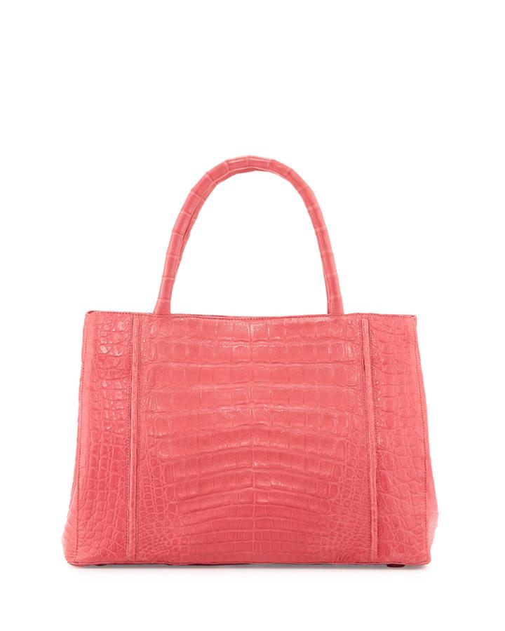 Nancy Gonzalez Small Sectional Crocodile Tote Bag, Pink, Women's