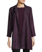 Gypsum Jacquard Long Stand Collar Jacket