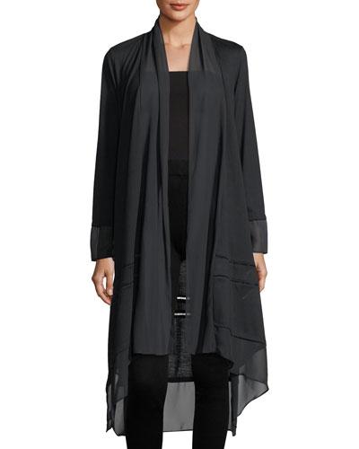 Chiffon-trim Duster Cardigan