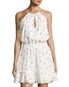 Nathan Floral-print Halter Dress, White Pattern