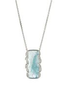 Sonoma 18k White Gold Diamond/aquamarine Necklace