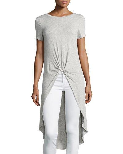 Knotted-front Jersey Tee